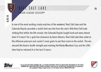 2018 Topps Now MLS #76 Real Salt Lake Back