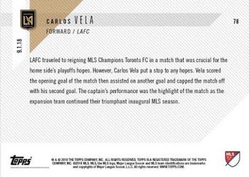 2018 Topps Now MLS #78 Carlos Vela Back