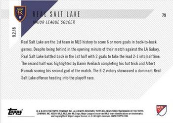 2018 Topps Now MLS #79 Real Salt Lake Back