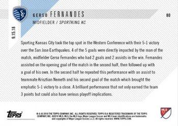2018 Topps Now MLS #80 Gerso Fernandes Back