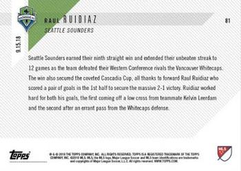 2018 Topps Now MLS #81 Raul Ruidiaz Back
