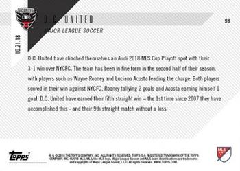 2018 Topps Now MLS #98 D.C. United Back