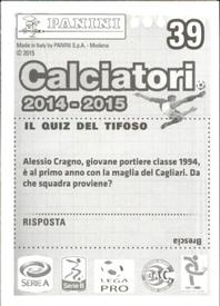 2014-15 Panini Calciatori Stickers #39 Nicola Murru Back