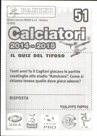 2014-15 Panini Calciatori Stickers #51 Marco Sau Back