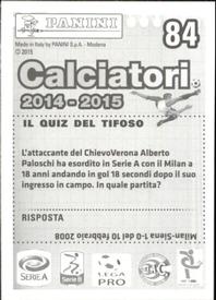 2014-15 Panini Calciatori Stickers #84 Albano Bizzarri Back