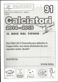 2014-15 Panini Calciatori Stickers #91 Gennaro Sardo Back