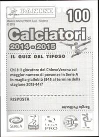 2014-15 Panini Calciatori Stickers #100 Sergio Pellissier Back