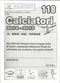 2014-15 Panini Calciatori Stickers #118 Federico Barba Back