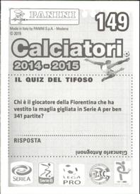 2014-15 Panini Calciatori Stickers #149 Borja Valero Back