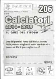2014-15 Panini Calciatori Stickers #206 Luca Toni Back