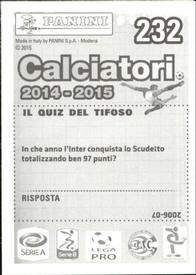 2014-15 Panini Calciatori Stickers #232 Mauro Icardi Back