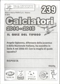 2014-15 Panini Calciatori Stickers #239 Marco Storari Back