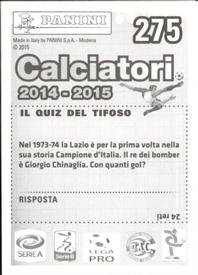 2014-15 Panini Calciatori Stickers #275 Cristian Ledesma Back