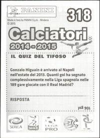 2014-15 Panini Calciatori Stickers #318 Christian Maggio Back