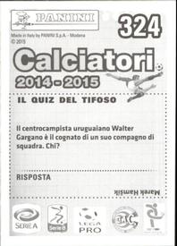 2014-15 Panini Calciatori Stickers #324 Miguel Britos Back