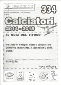 2014-15 Panini Calciatori Stickers #334 Duván Zapata Back