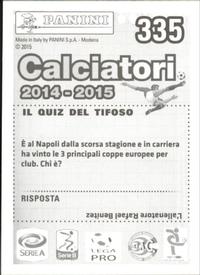 2014-15 Panini Calciatori Stickers #335 José Callejón Back