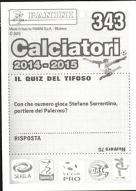 2014-15 Panini Calciatori Stickers #343 Samir Ujkani Back