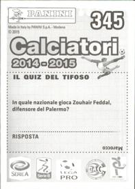 2014-15 Panini Calciatori Stickers #345 Claudio Terzi Back