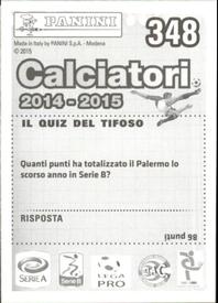 2014-15 Panini Calciatori Stickers #348 Eros Pisano Back