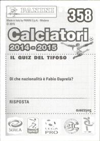 2014-15 Panini Calciatori Stickers #358 Robin Quaison Back