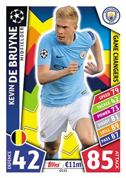2017-18 Topps Match Attax UEFA Champions League - Game Changers #GC15 Kevin de Bruyne Front