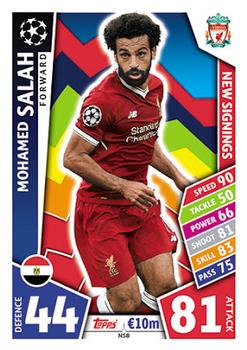2017-18 Topps Match Attax UEFA Champions League - New Signings #NS8 Mohamed Salah Front