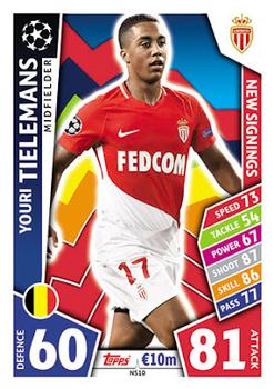 2017-18 Topps Match Attax UEFA Champions League - New Signings #NS10 Youri Tielemans Front