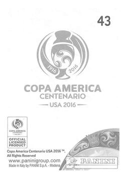 2016 Panini Copa America Centenario Stickers #43 Cristian Zapata Back
