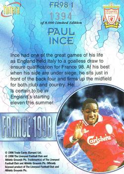1998 Futera Liverpool - France 1998 #1 Paul Ince Back