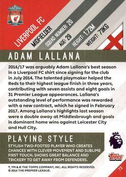 2017-18 Topps Premier Gold - Green #73 Adam Lallana Back