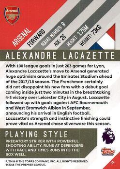 2017-18 Topps Premier Gold - Red #14 Alexandre Lacazette Back