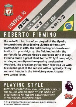 2017-18 Topps Premier Gold - Red #75 Roberto Firmino Back