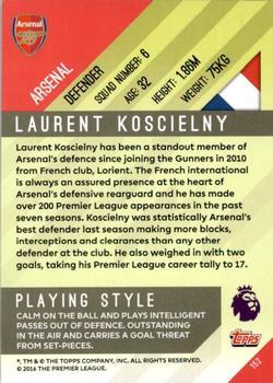 2017-18 Topps Premier Gold - Yellow #152 Laurent Koscielny Back