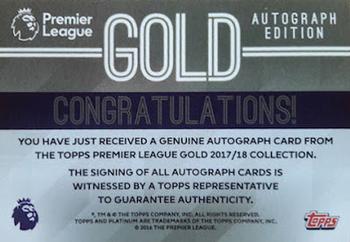 2017-18 Topps Premier Gold - Autographs Green #NNO Kevin De Bruyne Back