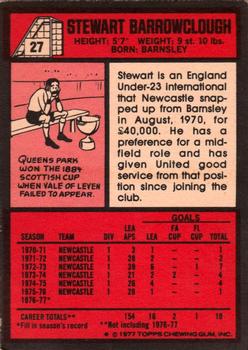 1977-78 Topps Footballer English (Red Backs) #27 Stewart Barrowclough Back