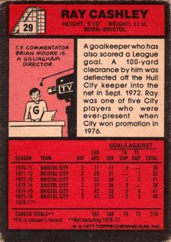 1977-78 Topps Footballer English (Red Backs) #29 Ray Cashley Back
