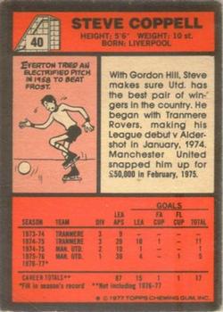 1977-78 Topps Footballer English (Red Backs) #40 Steve Coppell Back