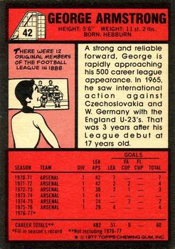 1977-78 Topps Footballer English (Red Backs) #42 George Armstrong Back