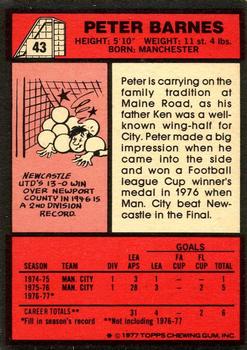 1977-78 Topps Footballer English (Red Backs) #43 Peter Barnes Back