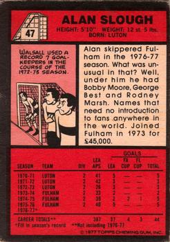 1977-78 Topps Footballer English (Red Backs) #47 Alan Slough Back