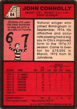 1977-78 Topps Footballer English (Red Backs) #64 John Connolly Back