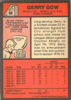 1977-78 Topps Footballer English (Red Backs) #68 Gerry Gow Back