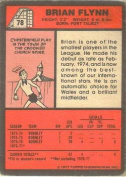1977-78 Topps Footballer English (Red Backs) #78 Brian Flynn Back