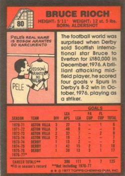 1977-78 Topps Footballer English (Red Backs) #80 Bruce Rioch Back