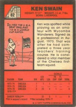 1977-78 Topps Footballer English (Red Backs) #82 Ken Swain Back