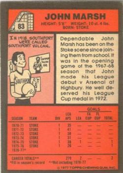 1977-78 Topps Footballer English (Red Backs) #83 John Marsh Back