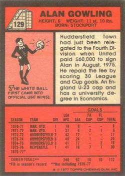 1977-78 Topps Footballer English (Red Backs) #129 Alan Gowling Back