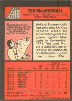 1977-78 Topps Footballer English (Red Backs) #133 Ted MacDougall Back