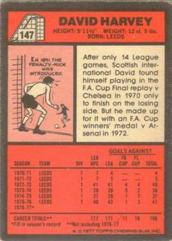 1977-78 Topps Footballer English (Red Backs) #147 David Harvey Back